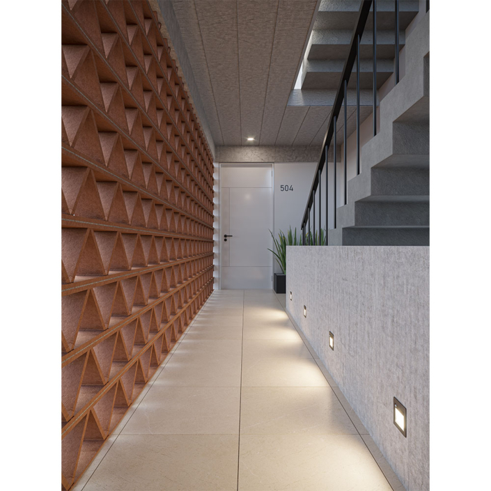 Luminario de cortesía LED para empotrar en muro ML-2305._SENS Illux