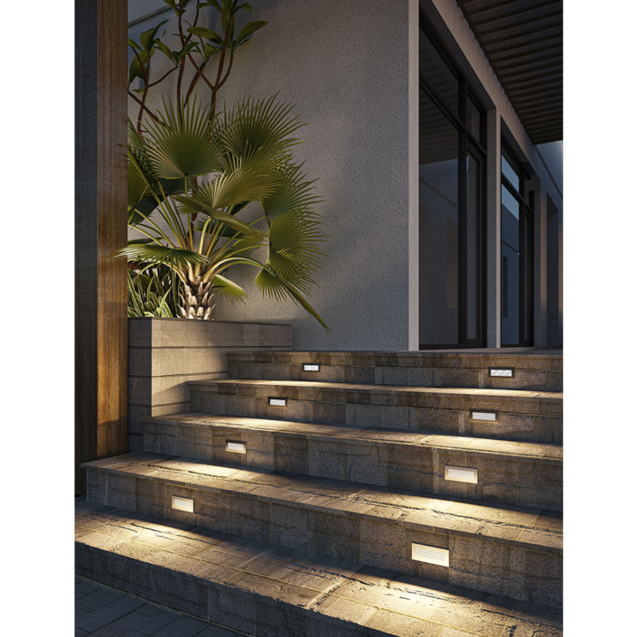 Luminario LED para empotrar en muro de uso exterior ML3702.A Illux